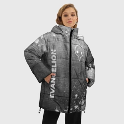 Женская зимняя куртка Oversize Evangelion - grey gradient вертикально - фото 2