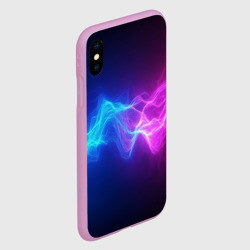 Чехол для iPhone XS Max матовый Звуковая волна неоновый узор - фото 2