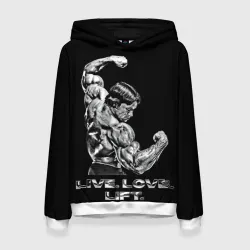 Женская толстовка 3D Арнольд - живи люби расти  