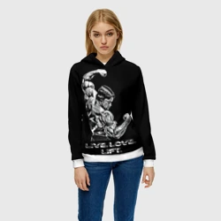 Женская толстовка 3D Арнольд - живи люби расти   - фото 2