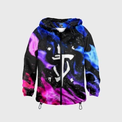 Детская ветровка 3D Doom flame neon