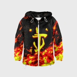 Детская ветровка 3D Doom огненное лого