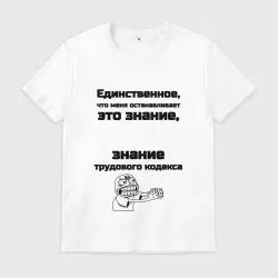 Мужская футболка хлопок Знаю трудовой кодекс
