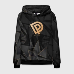 Мужская толстовка 3D Deep Purple golden poly