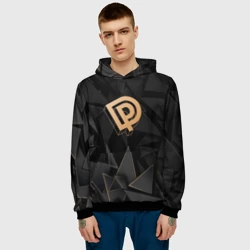 Мужская толстовка 3D Deep Purple golden poly - фото 2