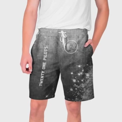 Мужские шорты 3D Twenty One Pilots - grey gradient вертикально