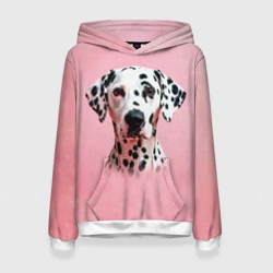 Женская толстовка 3D Далматин на розовом