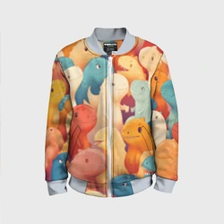Детский бомбер 3D Милые тиранозавры