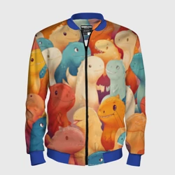 Мужской бомбер 3D Милые тиранозавры
