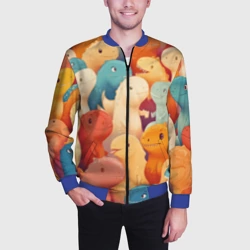 Мужской бомбер 3D Милые тиранозавры - фото 2
