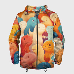 Мужская ветровка 3D Милые тиранозавры