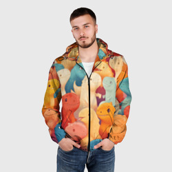 Мужская ветровка 3D Милые тиранозавры - фото 2