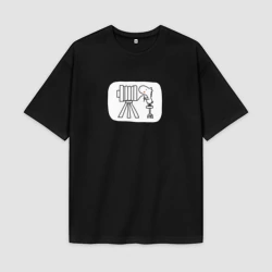 Женская футболка Oversize хлопок premium Старый фотоаппарат