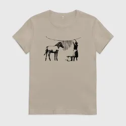 Женская футболка хлопок Banksy zebra