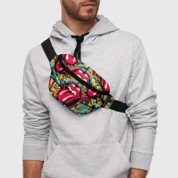 Поясная сумка 3D Rolling Stones logo - pop art pattern - фото 2