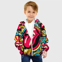 Детская куртка 3D Rolling Stones logo - pop art pattern - фото 2