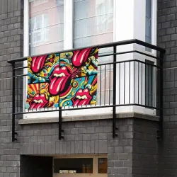 Флаг-баннер Rolling Stones logo - pop art pattern - фото 3