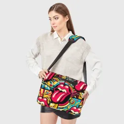 Сумка для ноутбука 3D Rolling Stones logo - pop art pattern - фото 2