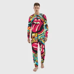 Мужской костюм для дома 3D Rolling Stones logo - pop art pattern - фото 2