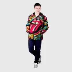 Мужская куртка 3D Rolling Stones logo - pop art pattern - фото 2