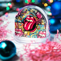 Игрушка Снежный шар Rolling Stones logo - pop art pattern - фото 2