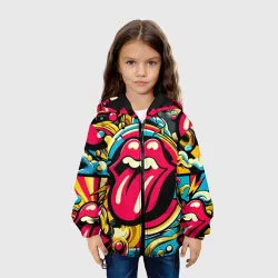 Детская куртка 3D Rolling Stones logo - pop art pattern - фото 4