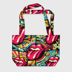 Пляжная сумка 3D Rolling Stones logo - pop art pattern