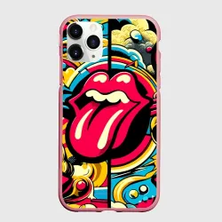 Чехол для iPhone 11 Pro матовый Rolling Stones logo - pop art pattern