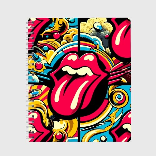 Тетрадь Rolling Stones logo - pop art pattern