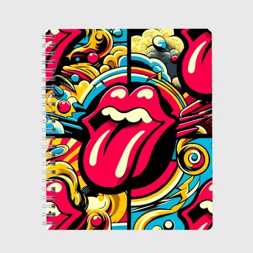 Тетрадь Rolling Stones logo - pop art pattern