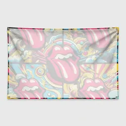 Флаг-баннер Rolling Stones logo - pop art pattern - фото 2