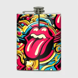 Фляга Rolling Stones logo - pop art pattern