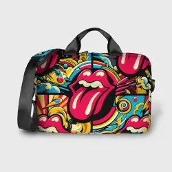 Сумка для ноутбука 3D Rolling Stones logo - pop art pattern