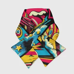 Шарф-пуховик 3D Rolling Stones logo - pop art pattern