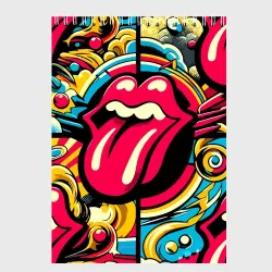 Скетчбук Rolling Stones logo - pop art pattern