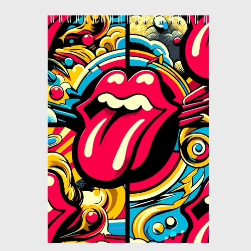 Скетчбук Rolling Stones logo - pop art pattern