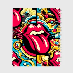 Тетрадь Rolling Stones logo - pop art pattern - фото 2