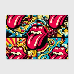 Холст прямоугольный Rolling Stones logo - pop art pattern - фото 2