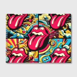 Альбом для рисования Rolling Stones logo - pop art pattern