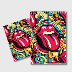 Блокнот Rolling Stones logo - pop art pattern - фото 2
