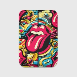Картхолдер Magsafe магнитный Rolling Stones logo - pop art pattern