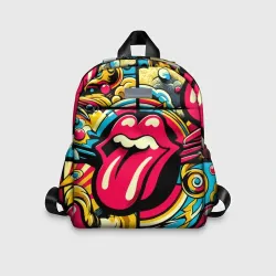 Детский рюкзак 3D Rolling Stones logo - pop art pattern