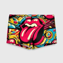 Детские купальные плавки 3D Rolling Stones logo - pop art pattern
