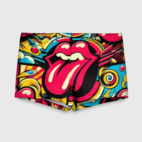Детские купальные плавки 3D Rolling Stones logo - pop art pattern