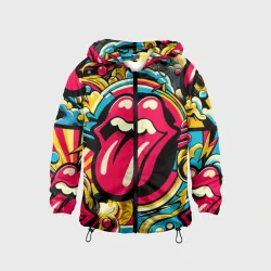 Детская ветровка 3D Rolling Stones logo - pop art pattern