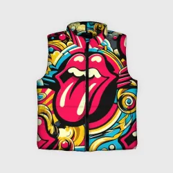 Детский жилет утепленный 3D Rolling Stones logo - pop art pattern