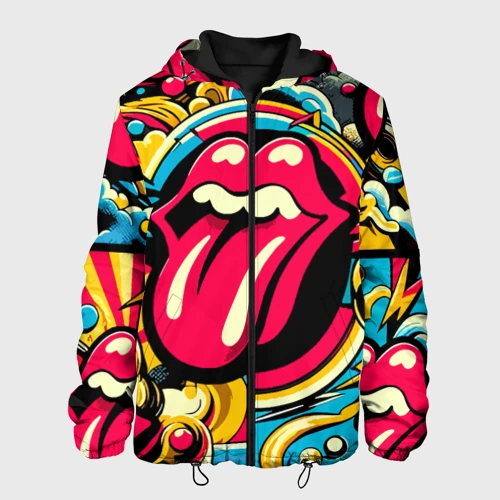 Мужская куртка 3D Rolling Stones logo - pop art pattern