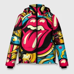 Мужская зимняя куртка 3D Rolling Stones logo - pop art pattern
