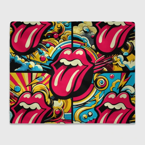 Плед 3D Rolling Stones logo - pop art pattern