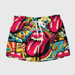 Женские шорты 3D Rolling Stones logo - pop art pattern